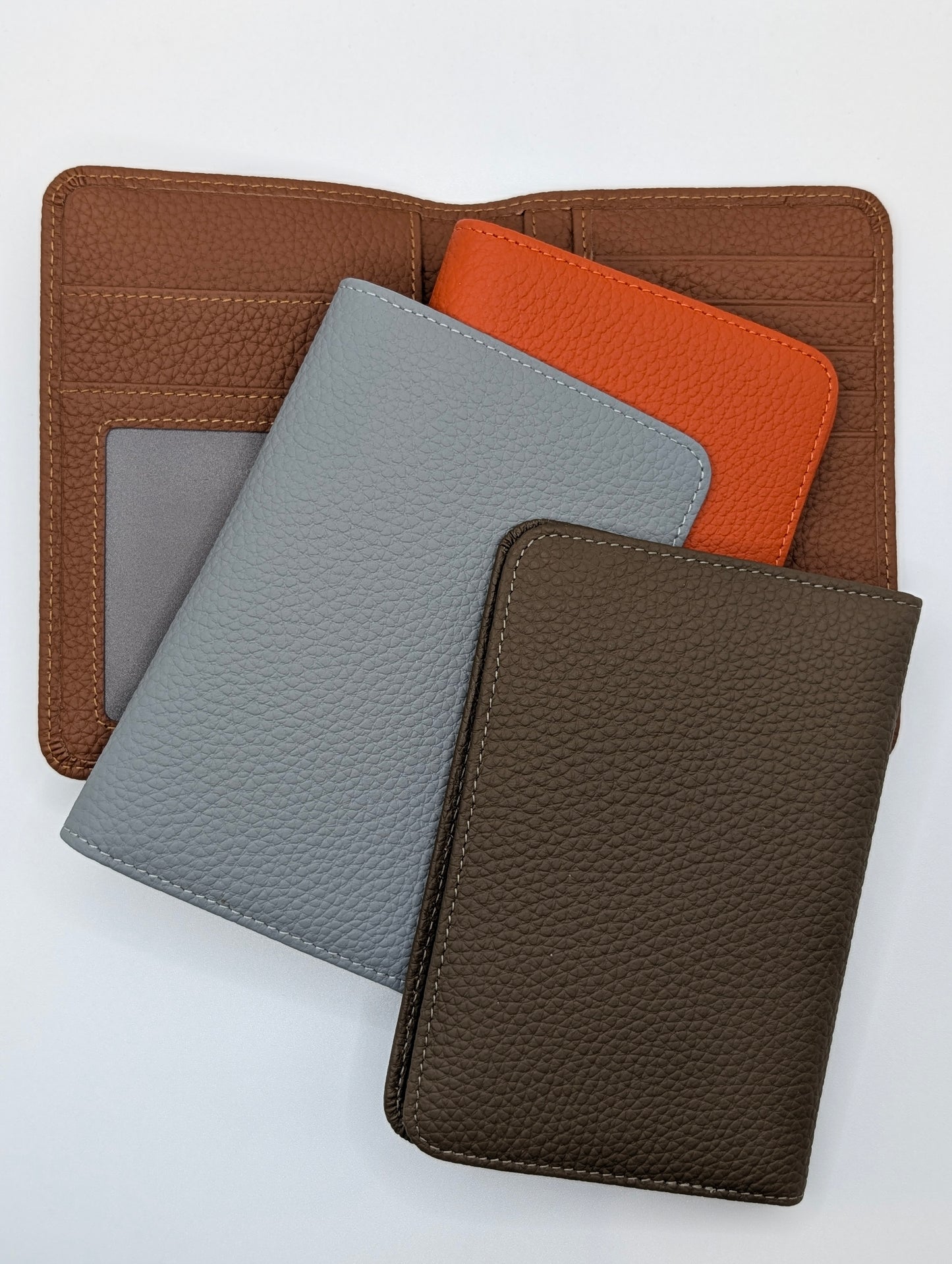 FULL Grain Leather Passport Holder - Brown