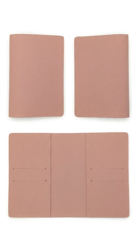 Vegan Leather Passport Holder/Organizer - Peach