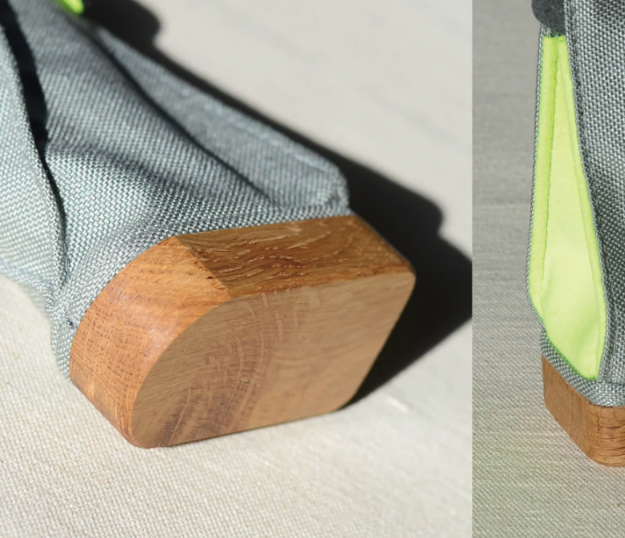 Grey / Yellow Wood Base Standing Case