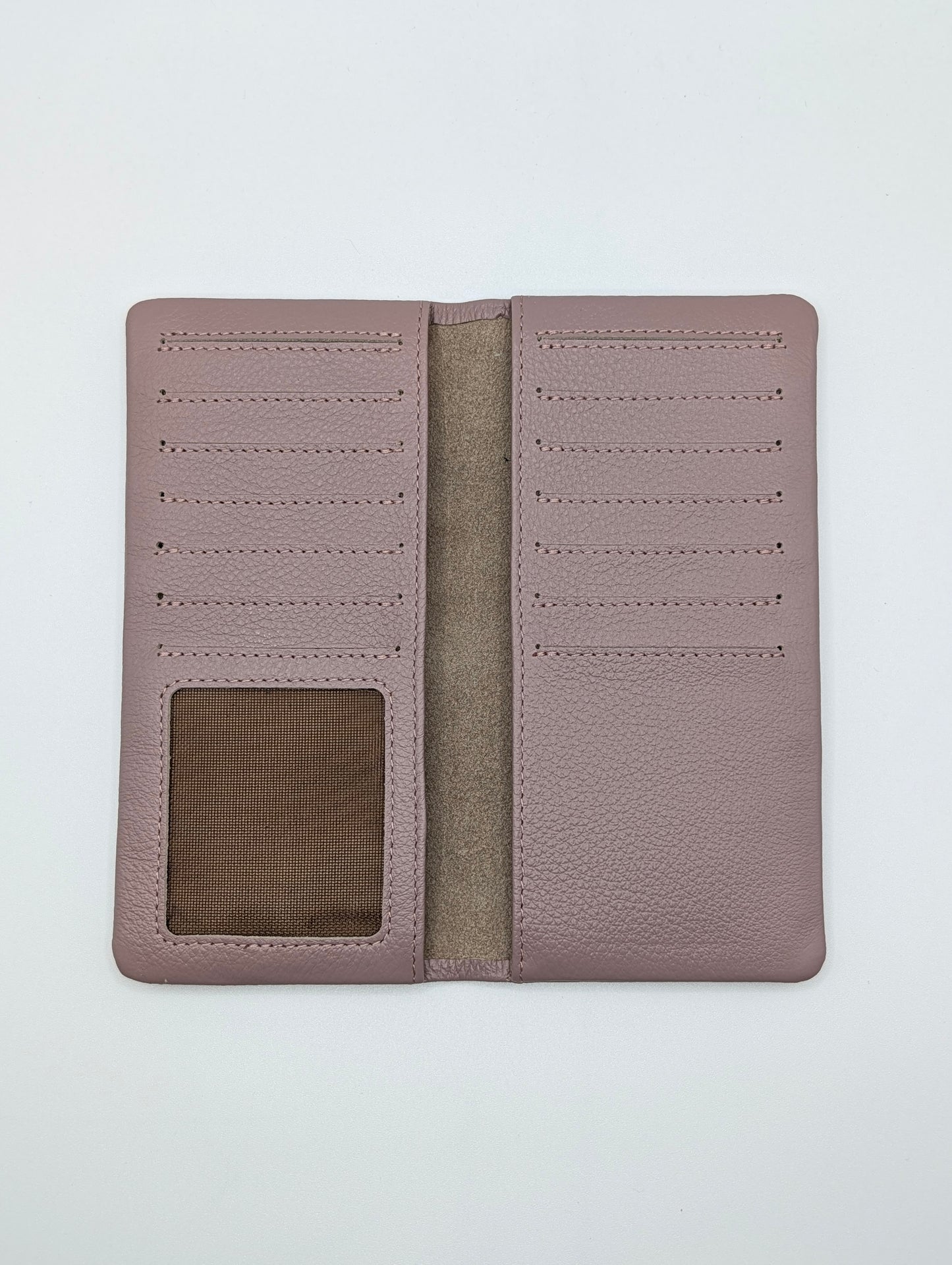 Top Grain Leather Long Wallet - Taro colour