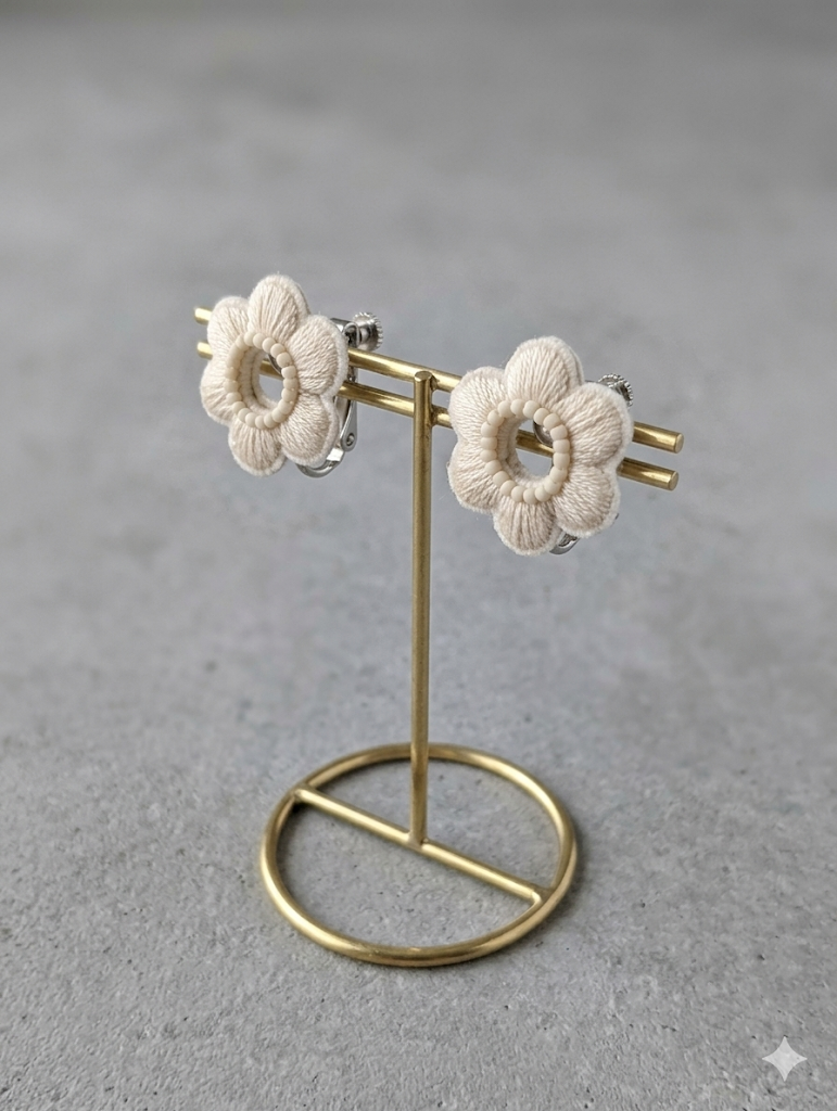 White Clip-on Earrings
